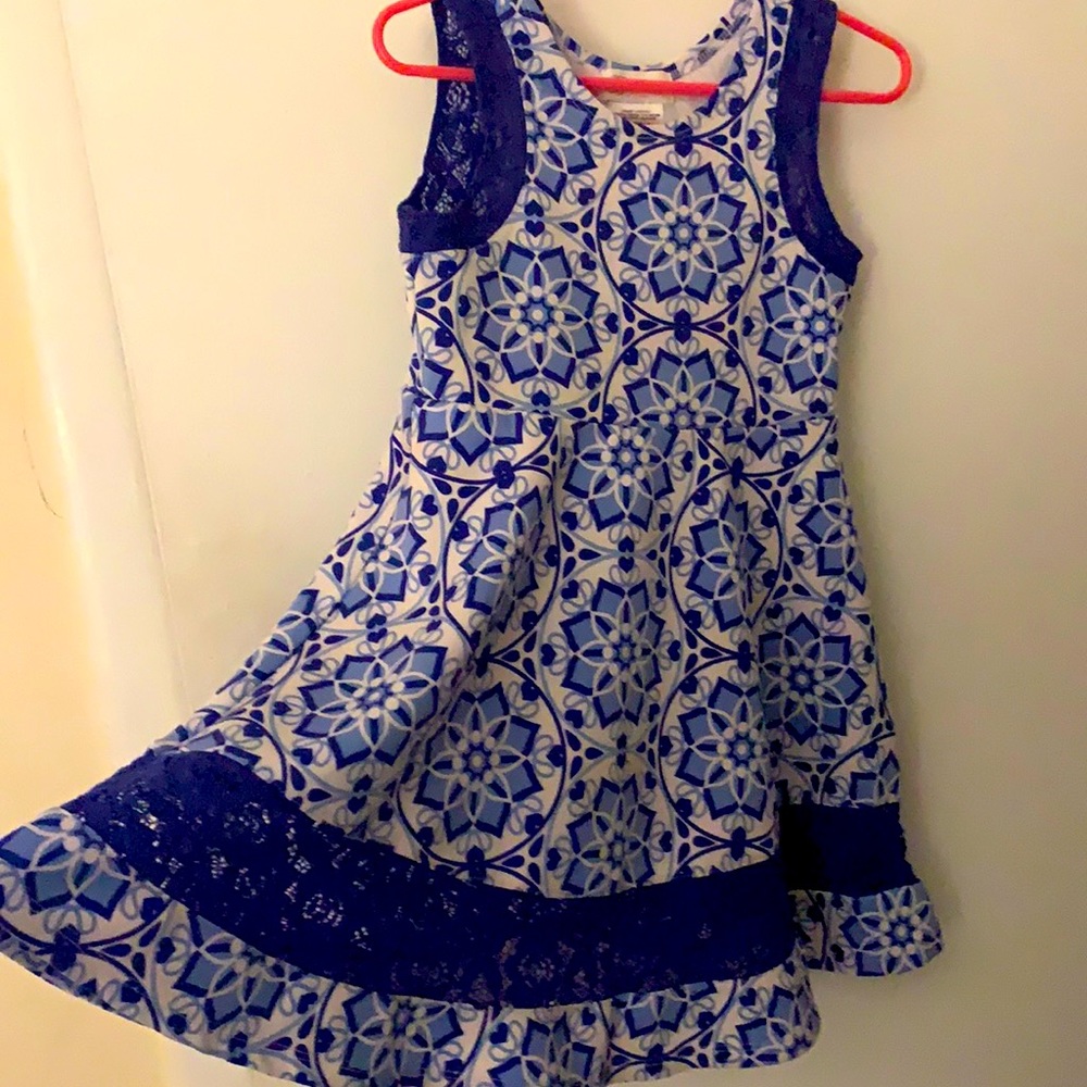 Bonnie Jean Girls Blue Laced Dress